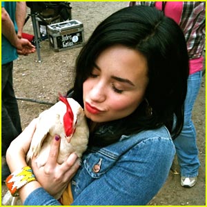 Demi Lovato Falls In Love With A Chicken